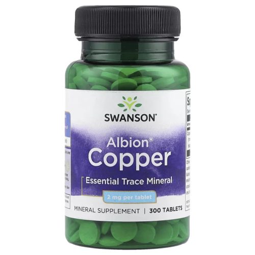 Swanson Albion Copper (Réz-biszglicinát) 2mg 300 tabletta 