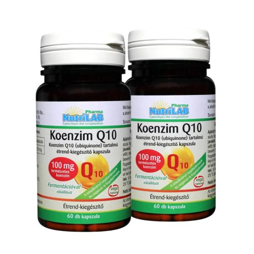 NutriLAB Koenzim Q10 Ubiquinone 100 MG FERMENTÁLT VEGA 2x1 doboz DUO pack 2x60 kapszula csomagban olcsóbb!