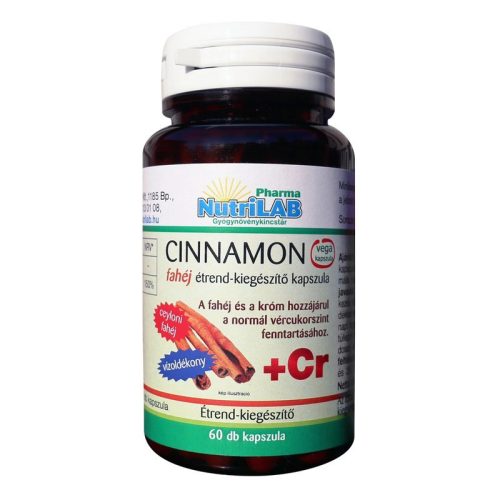 NutriLAB Cinnamon fahéj+ Króm 60 kapszula