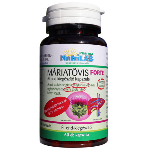 NutriLAB Máriatövis forte 375mg 2x1 doboz DUO pack 2x60 kapszula Silimarin csomagban olcsóbb!