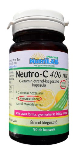 NutriLAB NEUTRO-C-vitamin 400 mg  gyomorkímélő vega 90x