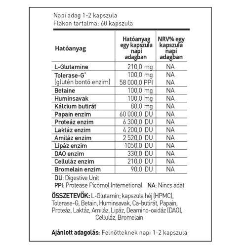 Hymato GluteNO 60 vega kapszula étrend-kiegészítő