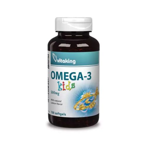 Vitaking Omega 3 Kids 500mg 100db lágyzselatin kapszula Gyerek Halolaj