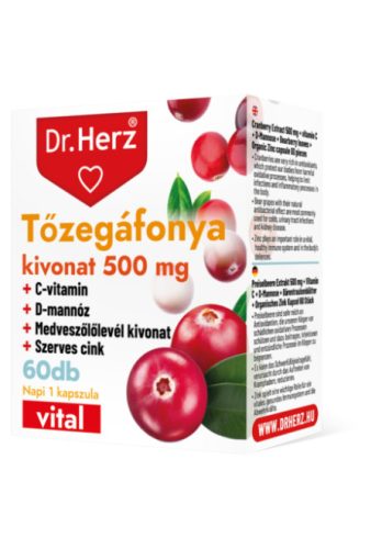 Dr. Herz Tőzegáfonya vörösáfonya kivonat 500 mg 60 db kapszula 