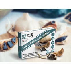   Natur Tanya Fermentált Fekete Fokhagyma 12.000 mg porított fokhagyma őrleménynek megfelelő, szagtalan kivonat 30 kapszula