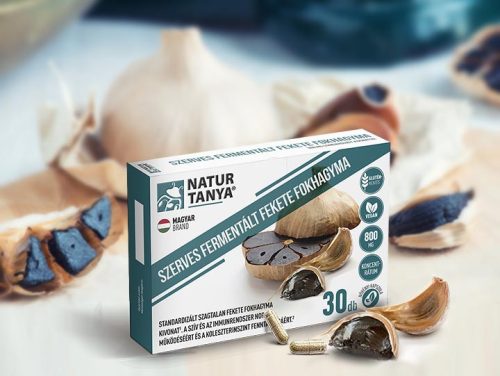 Natur Tanya Fermentált Fekete Fokhagyma 12.000 mg porított fokhagyma őrleménynek megfelelő, szagtalan kivonat 30 kapszula