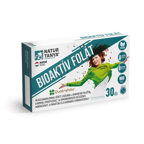Natur Tanya Bioaktív, vegán folát. Világszabadalommal védett legújabb 4. generációs Quatrefolic® folát! 