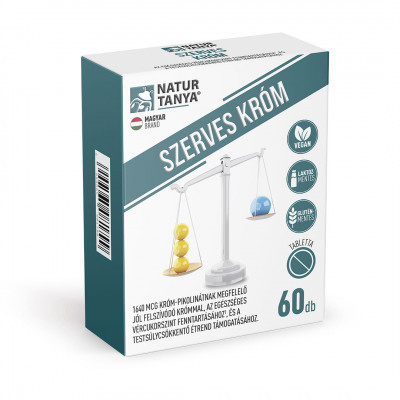 NATUR TANYA® SZERVES KRÓM 60 tabletta - vércukorszint fenntartásához, és  testsúlycsökkentő 