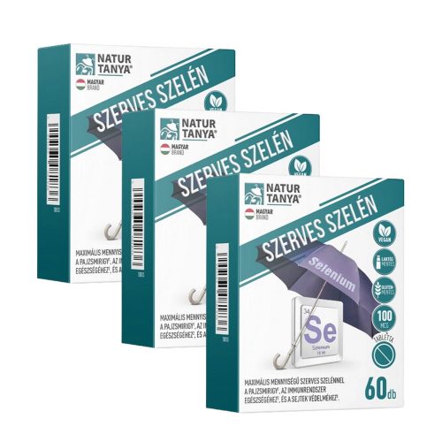 Natur Tanya Szerves szelén 3x1 doboz TRIO pack 3x60 tabletta csomagban olcsóbb!