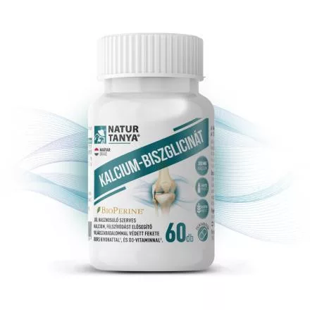 Natur Tanya  Kalcium-biszglicinát - világszabadalommal védett BioPerine és D3-vitamin 60 tabletta