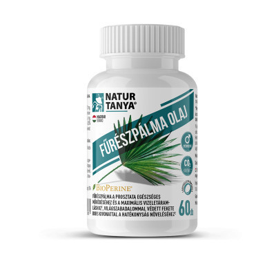 Natur Tanya FŰRÉSZPÁLMA OLAJ (Szabalpálma, Saw palmetto), BioPerine®, MCT olaj, természetes E-vitaminok 60 kapszula