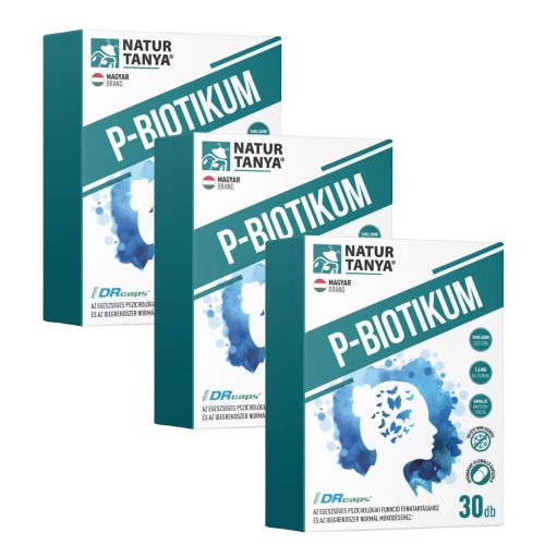 Natur Tanya PSZICHOBIOTIKUM (P-Biotikum) 3x1 doboz TRIO pack 3x30 kapszula - probiotikum a mentális egészséghez csomagban olcsóbb!