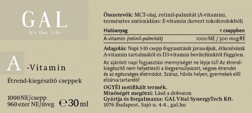 GAL A-Vitamin cseppek 30ml