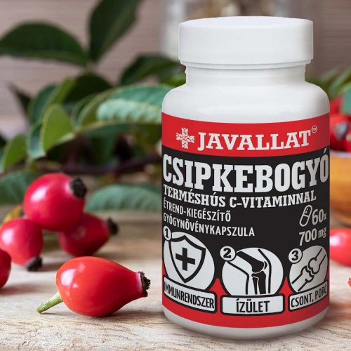 Javallat Csipkebogyó terméshús C-vitaminnal étrend-kiegészítő gyógynövénykapszula - 60 db