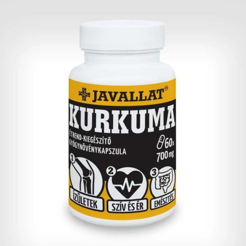 Javallat Kurkuma étrend-kiegészítő gyógynövénykapszula - 60 db