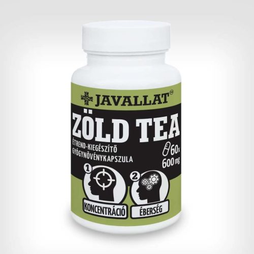 Javallat Zöld tea 60 db étrend-kiegészítő kapszula, bevizsgált, kiváló minőségű gyógynövényből