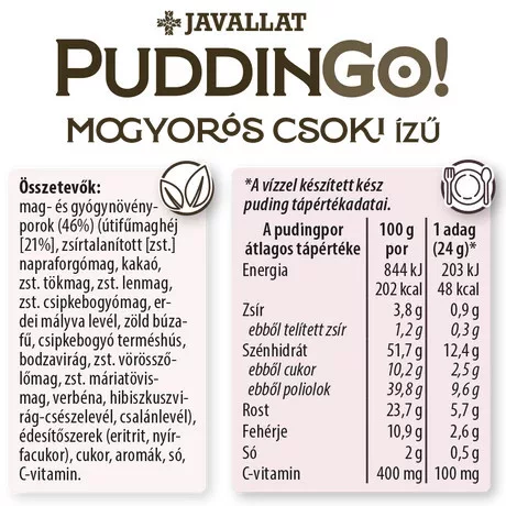 PuddinGo!® Mogyorós csoki ízű étrend-kiegészítő pudingpor 360g