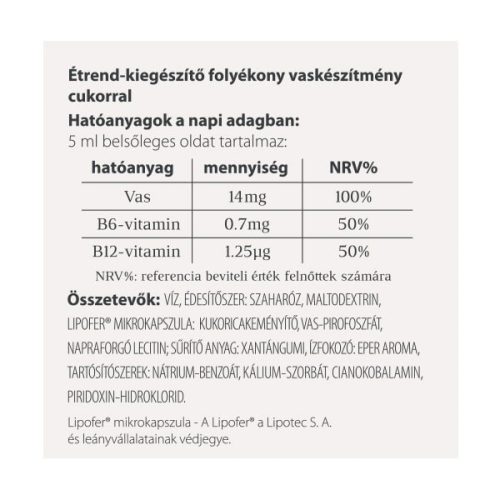 Vitaking VITAFER® liposzómás vas folyadék 120ml Vitaking