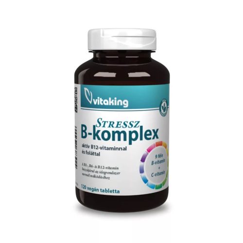 Vitaking Stressz B-komplex aktiv B12 vitaminnal és foláttal 120 vegán tabletta 