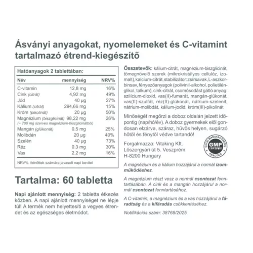 Vitaking Ultimate Mineral 60 db tabletta 