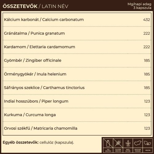 Myrobalan KhogA.9 gyomorégés, reflux elleni gyógynövény-komplex 60 db vegán kapszula