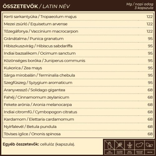 Myrobalan UriDag húgyúti fertőzések elleni gyógynövény komplex 60 kapszula