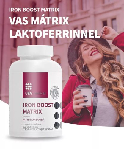 Usa Medical Vas mátrix BioFerrin® laktoferinnel – kapszula 60 db (Iron Boost Matrix with Bioferrin) 