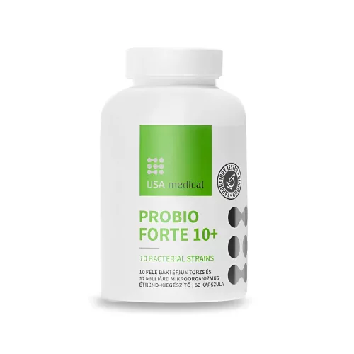 USA medical PROBIO FORTE 10+ Bélflóra támogató 10 féle baktérium törzzsel 60 db kapszula