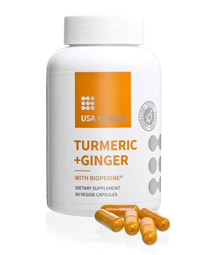 USA Medicall Turmeric+Ginger, kurkuma (curcumin) és gyömbér 60 kapszula 