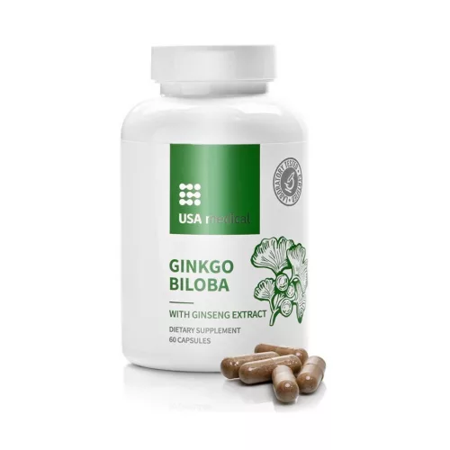 Usa Medical Ginkgo Biloba 60 kapszula ginzeng kivonattal 