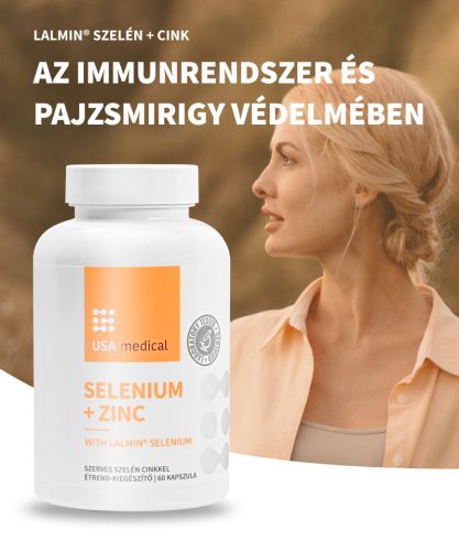 Usa Medical Selenium+Zinc -szerves Lalmin® szelén + cink 60 kapszula