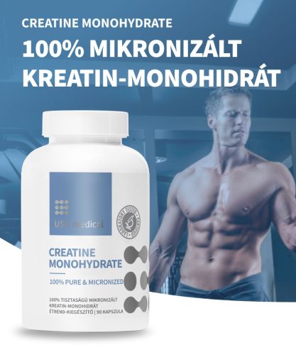 USA Medical 100% mikronizált kreatin-monohidrát 90 kapszula