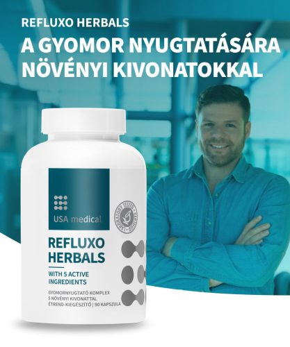 USA Refluxo Herbals Gyomornyugtató kompex 5 növényi kivonattal 60 db kapszula