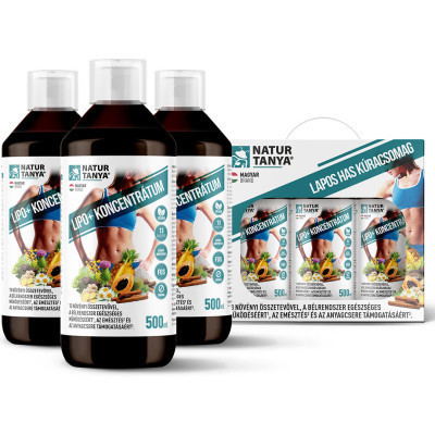 Natur Tanya Lipo+ koncentrátum 500ml TRIO pack 3x500ml - 60 napos Lapos has kúracsomag - csomagban olcsóbb!
