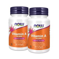   Now Foods Vitamin A 10000IU 2x1 doboz DUO pack 2x100 kapszula csomagban olcsóbb!