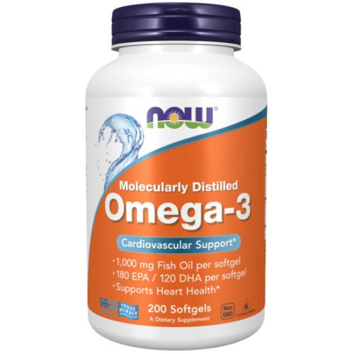 Now Foods Omega 3 Halolaj Molecularly Distilled 200 lágykapszula 