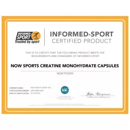 Now Foods Creatine Monohydrate 750 mg Kreatin 120 db vegán kapszula