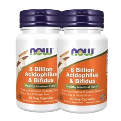   Now Foods Acidophilus Bifidus 8 Billion probiotikum 2x1 doboz DUO pack 2x60 db kapszula csomagban olcsóbb!