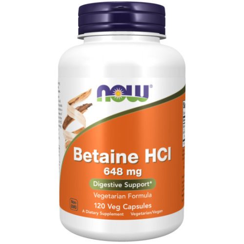 Now Foods Betaine HCl 648 mg 120 vegán kapszula