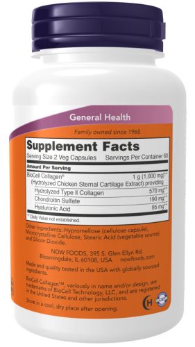 Now Foods BioCell Collagen® Hydrolyzed Type II - 120 vegán kapszula 