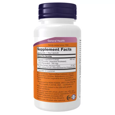 Now Foods Resveratrol 200 mg 60 vegán kapszula