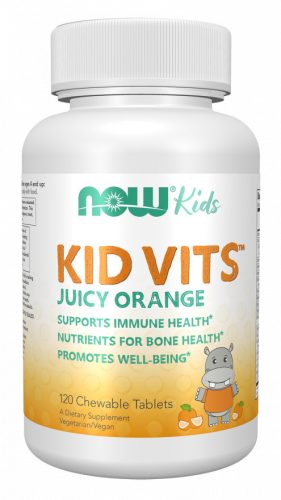 Now Foods Kid Vits Juicy Orange gyerek multivitamin narancs 120 rágótabletta