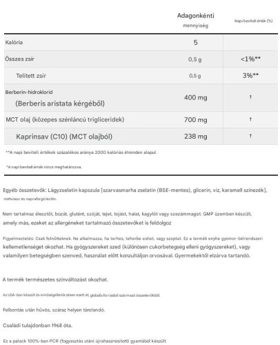 Now Foods Berberine Glucose Support 60 db lágyzselatin kapszula