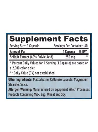 Haya Labs Shilajit 250 mg 60 Vega kapszula