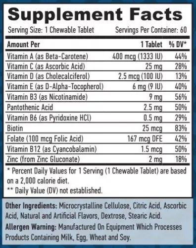 Haya Labs Multivitamin Kids  - Gyerek multivitamin- 60 narancs ízű rágótabletta 