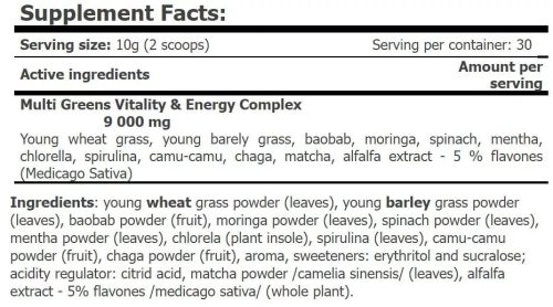 AMIX Nutrition - GreenDay® ProVEGAN MultiGreens Vitality&Energy orange 300g - Superfood por
