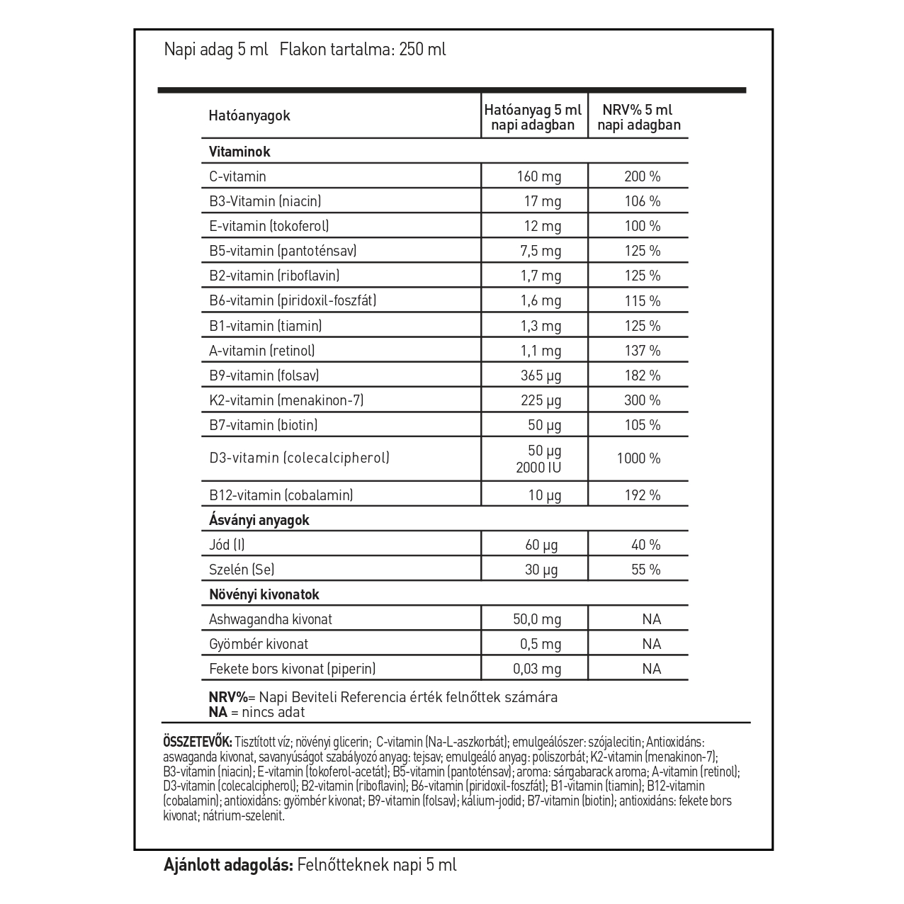 lipocell multivita liposzómás multivitamin sárgabarack ízesítéssel (250 ml)