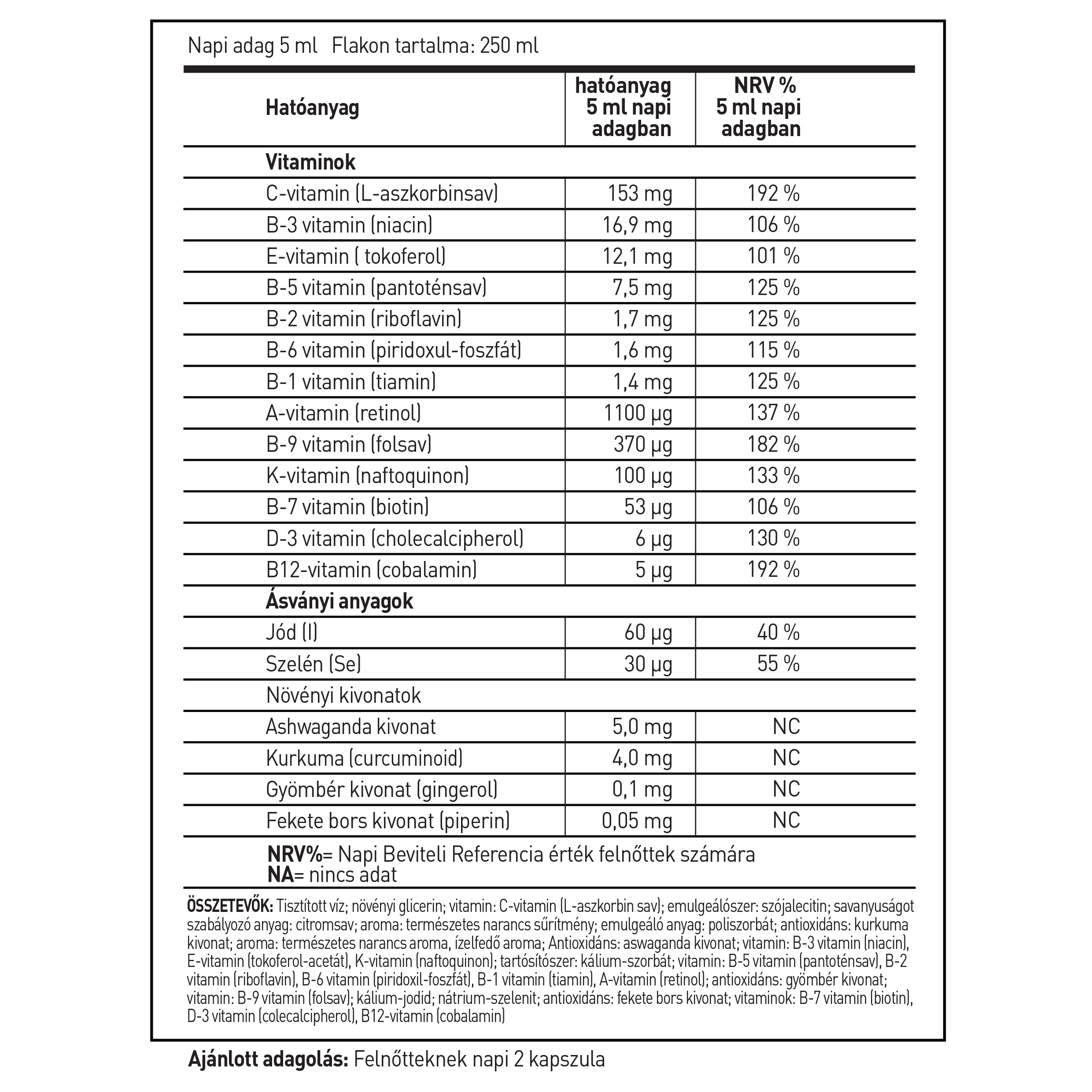 lipocell multivita liposzómás multivitamin (250 ml)